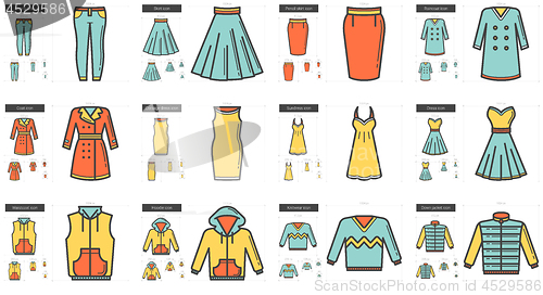 Image of Clothes line icon set.