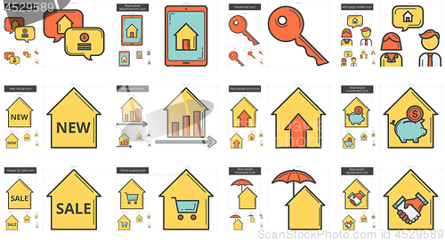 Image of Real estate line icon set.