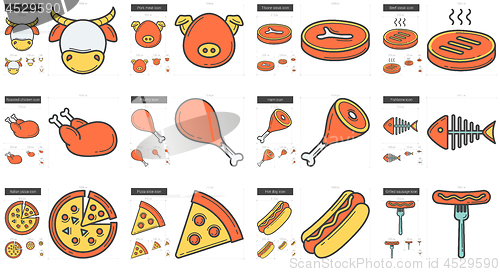 Image of Junk food line icon set.