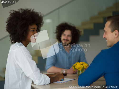 Image of Multiethnic startup Business Team At A Meeting at modern office 