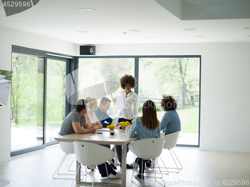 Image of Multiethnic startup Business Team At A Meeting at modern office 