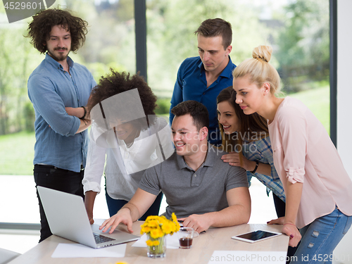 Image of Multiethnic startup Business Team At A Meeting at modern office 