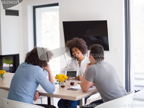 Image of Multiethnic startup Business Team At A Meeting at modern office 