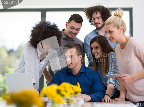 Image of Multiethnic startup Business Team At A Meeting at modern office 
