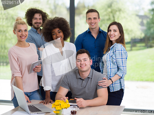 Image of Multiethnic startup Business Team At A Meeting at modern office 