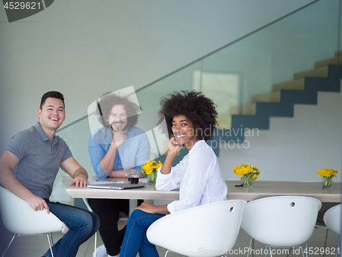 Image of Multiethnic startup Business Team At A Meeting at modern office 