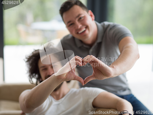 Image of Gay Couple Love Home Concept