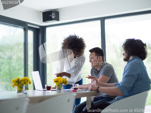 Image of Multiethnic startup Business Team At A Meeting at modern office 