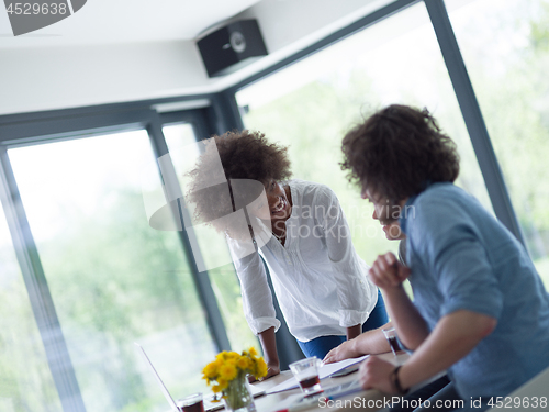 Image of Multiethnic startup Business Team At A Meeting at modern office 