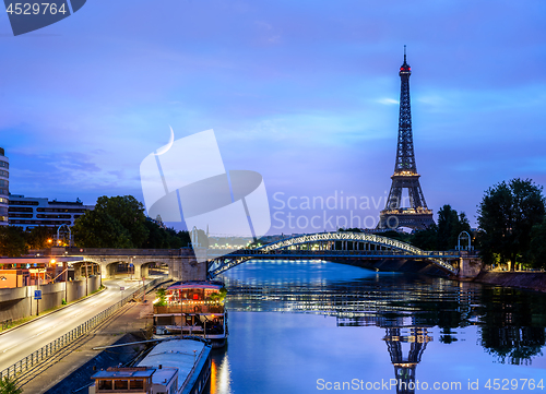 Image of Eiffel tower and moon