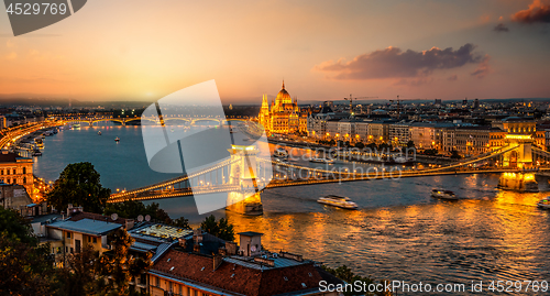 Image of Budapest in evening