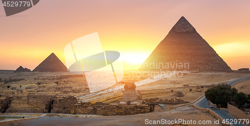 Image of Sphinx in desert of Cairo