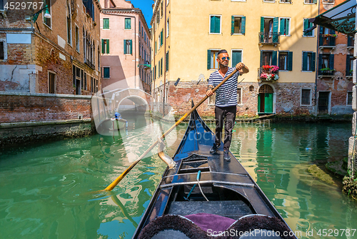 Image of Gondolier in Italy