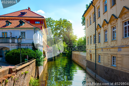 Image of View on channal in Prague