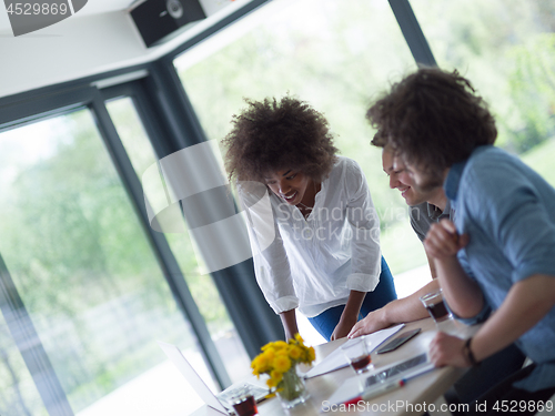 Image of Multiethnic startup Business Team At A Meeting at modern office 