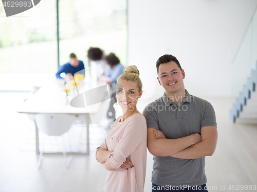 Image of Startup Business Team At A Meeting at modern office building