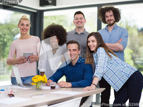 Image of Multiethnic startup Business Team At A Meeting at modern office 
