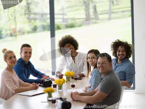 Image of Multiethnic startup Business Team At A Meeting at modern office 