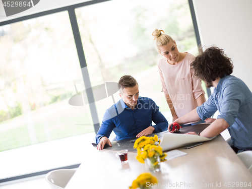 Image of Startup Business Team At A Meeting at modern office building