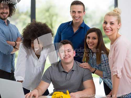 Image of Multiethnic startup Business Team At A Meeting at modern office 