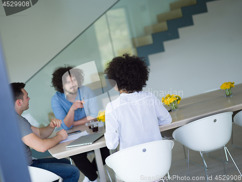 Image of Multiethnic startup Business Team At A Meeting at modern office 