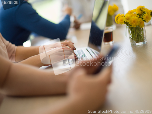 Image of Multiethnic startup Business Team At A Meeting at modern office 