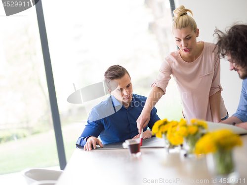 Image of Startup Business Team At A Meeting at modern office building