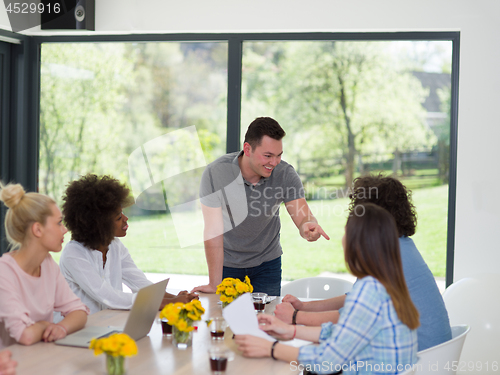 Image of Multiethnic startup Business Team At A Meeting at modern office 
