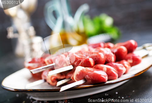 Image of raw chicken hearts