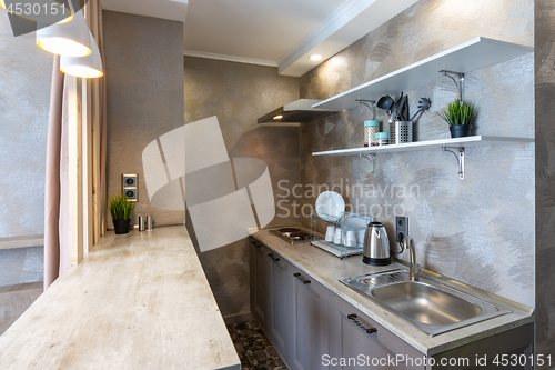 Image of Kitchen interior in a hotel room