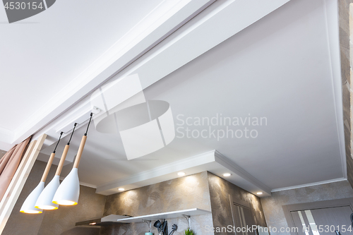 Image of Zoned suspended plastered ceiling in the kitchen