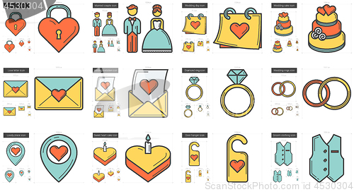 Image of Family line icon set.