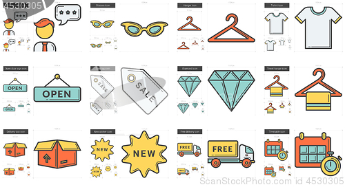 Image of Shopping line icon set.