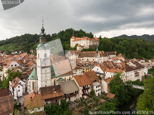 Image of Medieval Castle in old town of Skofja Loka, Slovenia