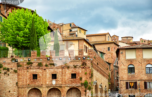 Image of panoramic view of historic city Siena, Italy