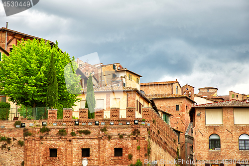 Image of panoramic view of historic city Siena, Italy