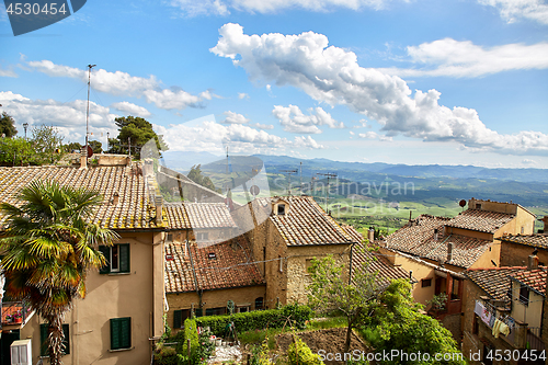 Image of panoramic view of historic city Volterra, Italy