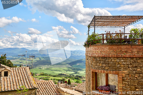 Image of panoramic view of historic city Volterra, Italy