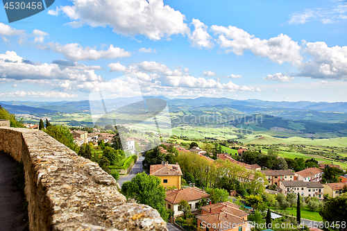 Image of Panoramic view of historic city Volterra, Italy