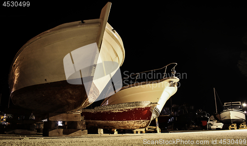 Image of Dry dock at night