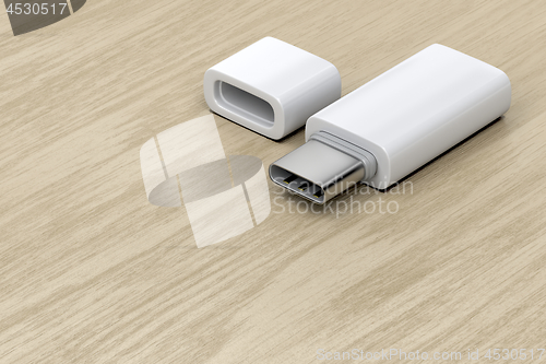 Image of White usb-c flash drive