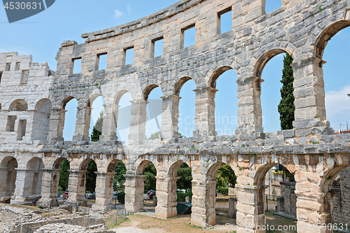 Image of PULA, CROATIA - JULY 3, 2016: Inside of The Pula Arena