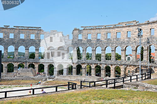 Image of PULA, CROATIA - JULY 3, 2016: Inside of The Pula Arena