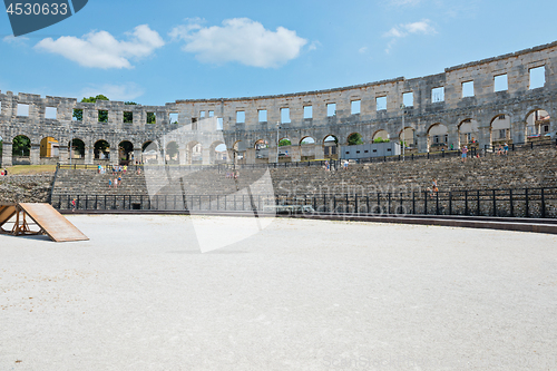 Image of PULA, CROATIA - JULY 3, 2016: Inside of The Pula Arena