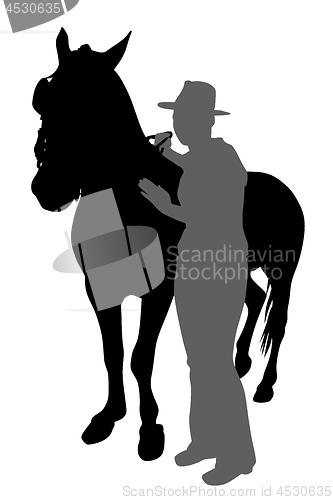 Image of Young person standing with horse
