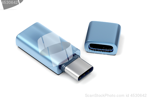 Image of Blue usb-c flash drive