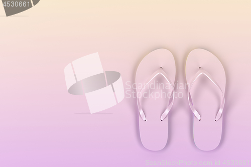 Image of Colorful flip-flops - top view
