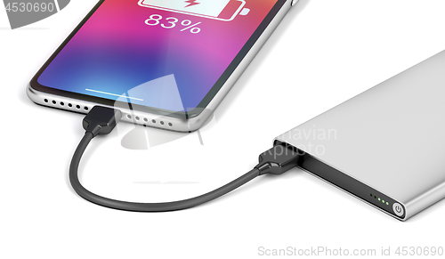 Image of Smartphone charging with power bank