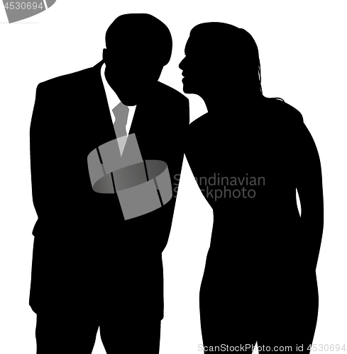 Image of Man and woman discreet conversation