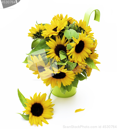 Image of Sunflowers with Leafs